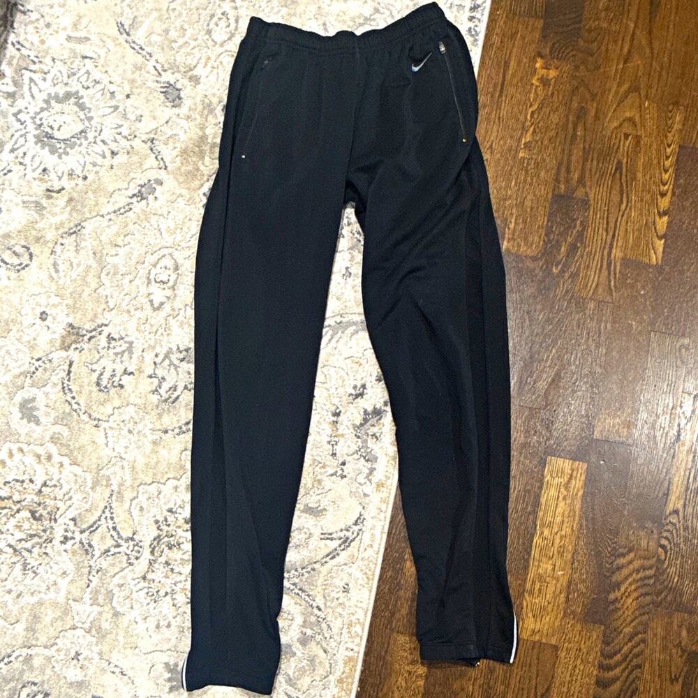 Nike Dri-FIT Women’s Running Jogger Pants Black Size M Elastic Waist Zip Side